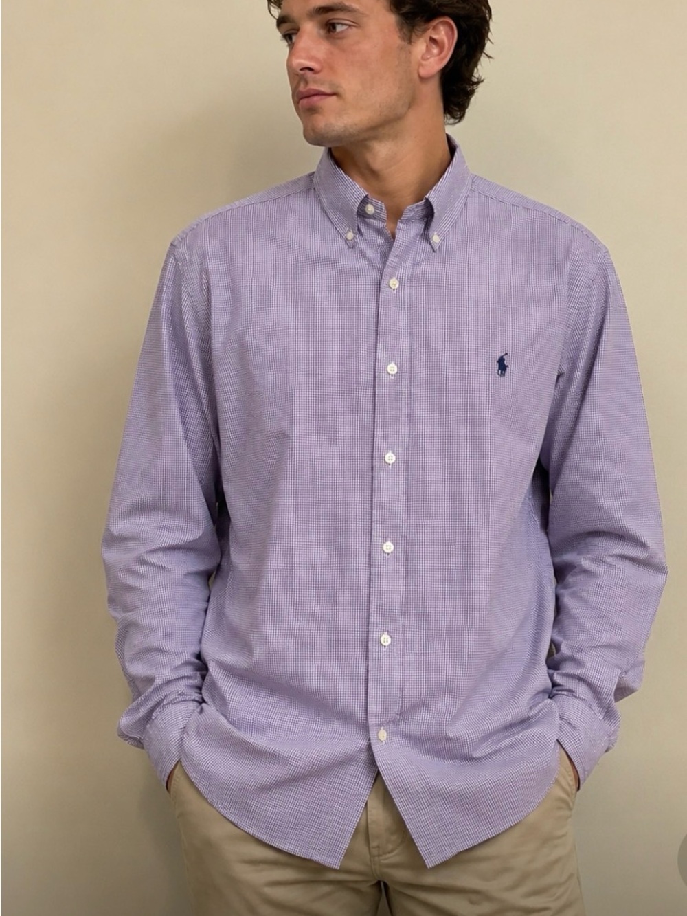 Ralph Lauren Lavender Button-Down Casual Shirt